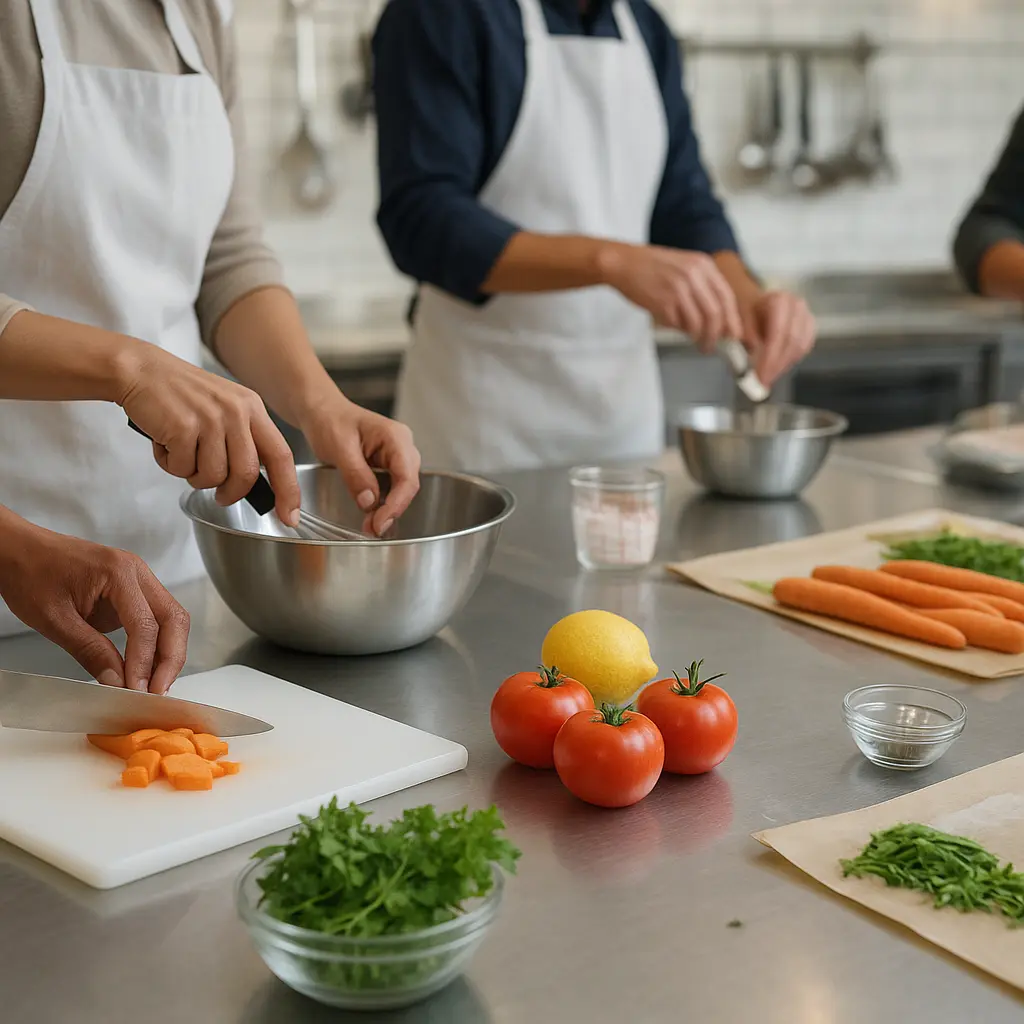 Kochklasse in moderner Küche in Zürich