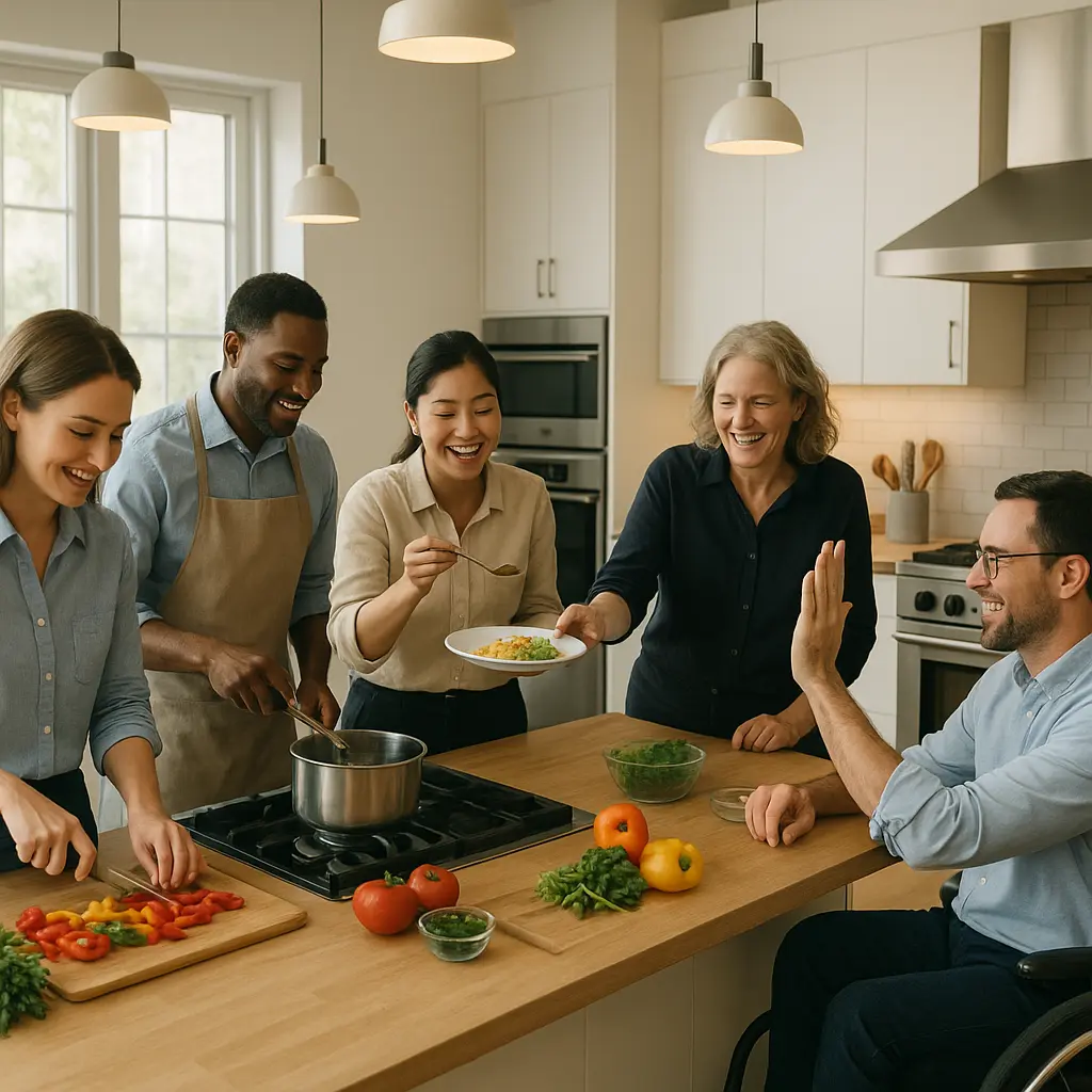 Firmen Team kocht gemeinsam